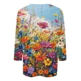thumbnail image 4 of Tnhcen Women's Fall Vintage Print Crewneck 3/4 Sleeve Loose Fit T-Shirt - Plus Size Friendly Autumn Tops S-3XL, 4 of 5