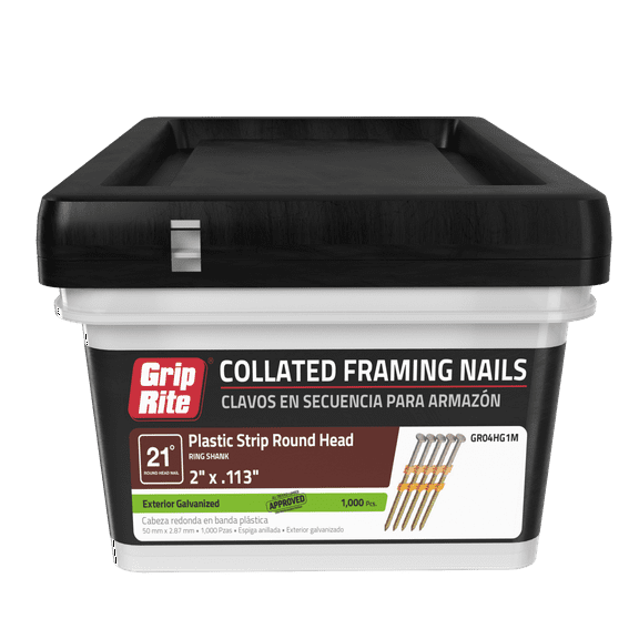 Grip-Rite 21O Plastic 2" X .113 HG Ring 1M Framing Nail
