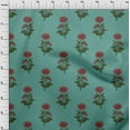 thumbnail image 3 of oneOone Cotton Poplin Dusty Teal Green Fabric Floral Block Sewing Craft Projects Fabric Prints By Yard 56 Inch Wide, 3 of 4