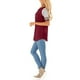 thumbnail image 3 of Guardurnaity Top de mujer con cuello y manga corta a rayas con estampado de leopardo Prendas para la parte del cuerpo Vino rojo S, 3 of 6