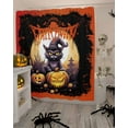 thumbnail image 4 of Halloween Horror Shower Curtain Set ，Waterproof Fabric Shower Curtains Pumpkin Black Cat Bat Shower Curtains for Bathroom,Bathroom Decor 36"x72", 4 of 6