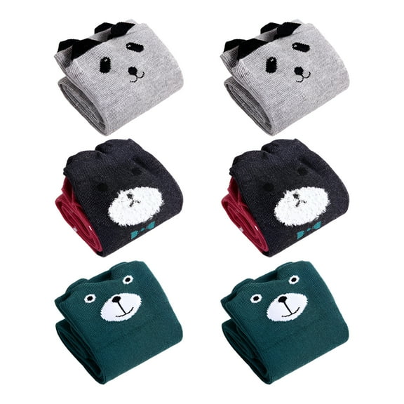 TELOLY 6Pairs Kids Socks,Color Fast Kids Socks 10-12 Years Old,Quick Dry Cute Socks,Style1