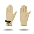 thumbnail image 6 of Women's Winter Fleece Gloves with Touchscreen Fingertips, Soft Warm Liner, Elegant Bow Design, Cozy Full-Finger&Texting Thumb Style, 6 of 7