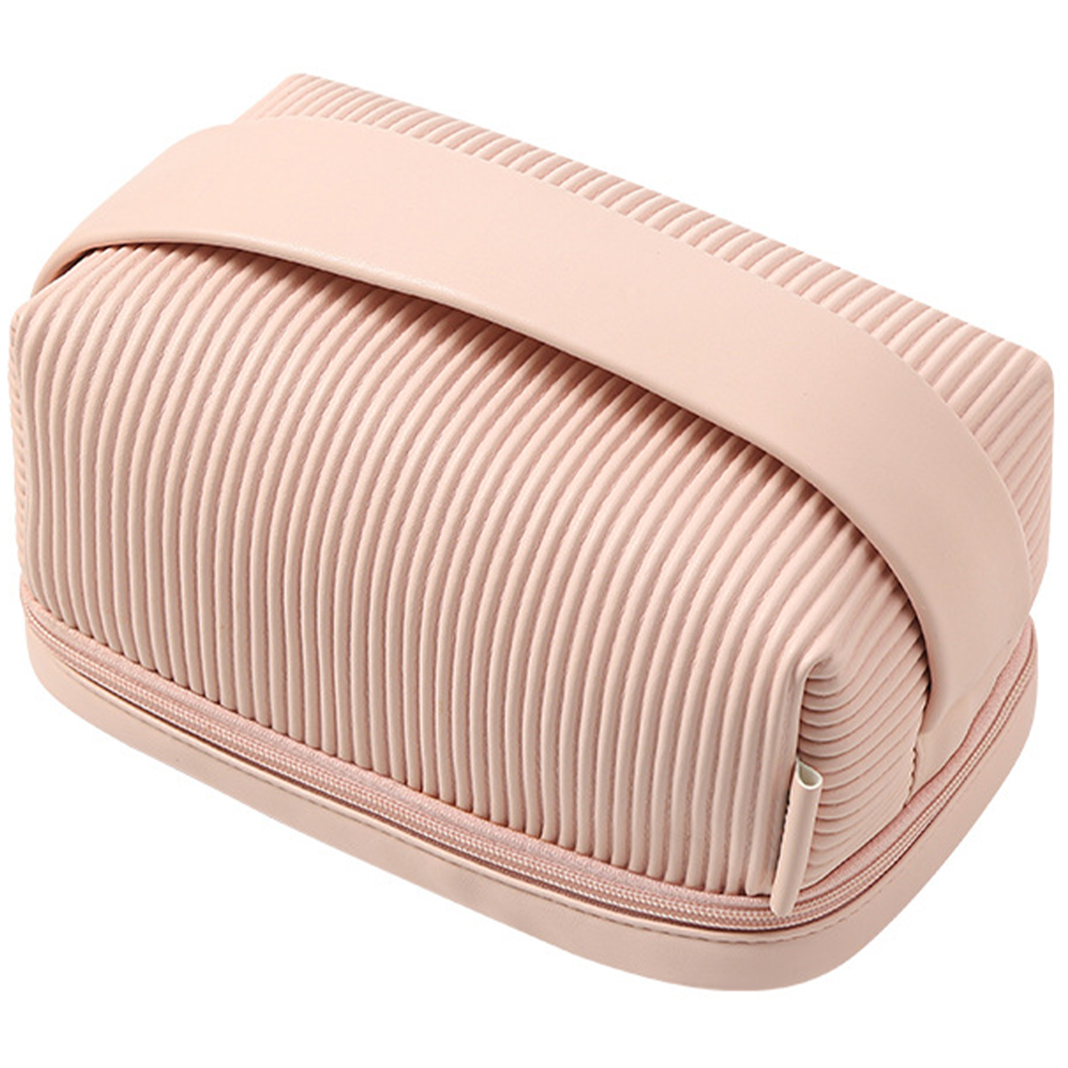 Travel Cosmetic Bag with Handle Zipper Double Layered Soft Makeup Bags