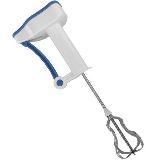 Batidora de huevos semiautomática, batidora manual, herramienta para hornear, acero inoxidable Azul