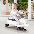 thumbnail image 2 of Babyjoy Wiggle Car with Hauling Rope Ride on Toy with Under-Seat Storage &  Swing Car Beige, 2 of 10