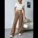 thumbnail image 5 of Pantalones Deportivos Holgados de Cintura Alta con Cordón Ajustable para Mujer, Pantalones Deportivos de Pierna y Bolsillos Marrón XL, 5 of 7
