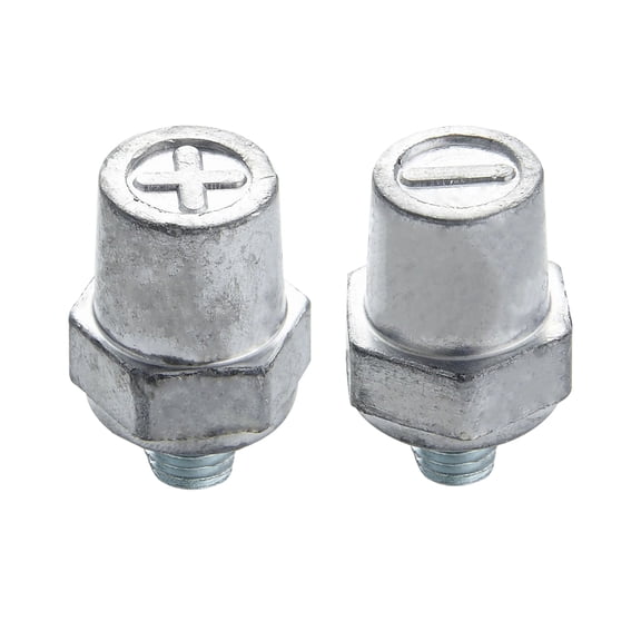 3/8"-16 Thread Male Lead Side Post Battery Terminal Charging Posts, Ampper Standard Side Post 3/8" Battery Post Adapter ( /-) Compatible with GM Post, Pack of 2