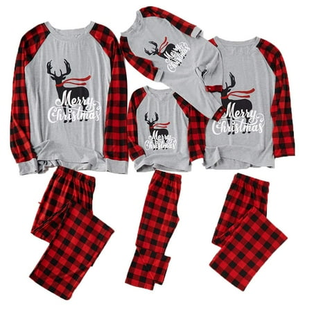 

Hirigin Christmas Family Pajamas Matching Sets Classic Plaid Xmas Clothes