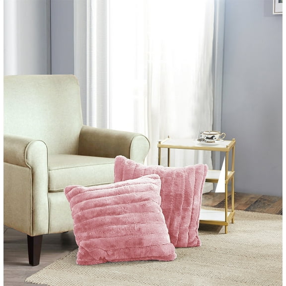 Home Soft Things Super Soft Decorative Pillow Covers, Set of 2, Rose Smoke, 26" x 26"