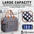 thumbnail image 2 of TuErCao Bolsa de almuerzo para mujer, lonchera grande con aislamiento para el trabajo, bolsa térmica portátil a prueba de fugas para adultos, bolsa de almuerzo reutilizable para picnic, rayas, 2 of 5