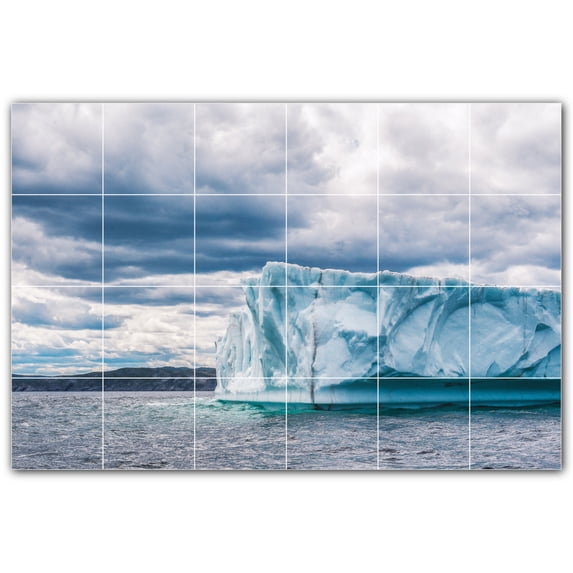 Picture-Tiles.com: Glacier Ceramic Tile Wall Mural WAL500729-64M. 36"W x 24"H using (24) 6" x 6" Ceramic Tiles-Satin Finish