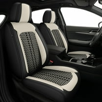 AQBDDBQ Front Car Seat Covers for Honda CR-V 2007-2025 Ice Silk Leather Seat Covers Cushion Breathable Cooling Comfort Easy Installation(Beige,Front Row)