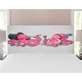 thumbnail image 1 of Octopus Headboard, Cartoon Art Illustration of Octopuses in Fun Retro Costumes at Party Vintage Style, Upholstered Decorative Metal Bed Headboard with Memory Foam, Full Size, Pink Grey, by Ambesonne, 1 of 4