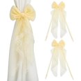 thumbnail image 1 of DIY 2 piezas de lazos de encaje para cortinas, lazos de encaje para cortinas, lazos de color limón, elegantes alzapaños para cortinas, para ventanas, oficinas, hoteles, decoración del hogar, 24 x 7,8, 1 of 6