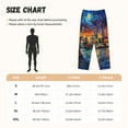 thumbnail image 2 of Cauagu Neon Shanghai Cityscape Night Pajama Pants for Women Loose Fit Wide Leg Trouser Pants Casual Elastic Waist Drawstring Lounge Pants, 2 of 6