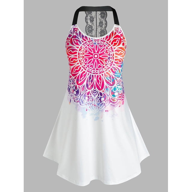 TAPA TRIBAL TRIBAL TRIBAL INSERTURSO DE CORDADOR DE CORDADOR RAPERBACK TOP TOP Rosegal Camisetas sin mangas de talla grande