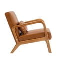 thumbnail image 5 of UIXE Faux Leather Accent Chairs Upholstered Comfortable Arm Chair with Lumbar Pillow Armchair for Bedroom, Light Brown, 5 of 7