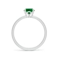 thumbnail image 2 of ANGARA Lab Grown 1.1 Ct Solitaire Oval Emerald Classic Engagement Ring for Women in 14K White Gold (Size-8x6mm) | May Birthstone, Anniversary, Jewelry Gift for Women | Lab-Grown Emerald Ring, 2 of 9