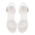 thumbnail image 4 of VICKIVICKI Sandalias de plataforma para mujer con cuña y correa en el tobillo, sandalias con punta abierta, color blanco, marfil, talla 6,5, 4 of 5