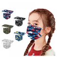 thumbnail image 2 of Paquete de 50 máscaras para niños, lindas máscaras faciales desechables transpirables impresas _ Máscaras escolares de Halloween al aire libre para niñas y niños color mezclado Feliz Sencillez, 2 of 5