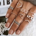 thumbnail image 2 of Anillos bohemios de acero inoxidable para mujer, conjunto de anillos Fidget, joyería Schmuck, accesorios para parejas, Anelli, 2023, 2 of 4