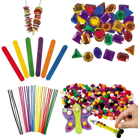 Fun Express 1/4" - 12" Bulk 2350 Pieces Colorful Craft Supplies Assortment