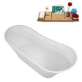 thumbnail image 5 of 67" Streamline B-476-211-WH Soaking Matte White Freestanding Tub and Tray With Internal Drain in Glossy White, 5 of 10