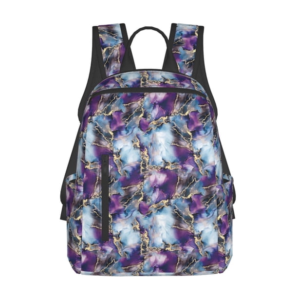 Easygdp Purple Marble Texture para Easygdp Yak - Mochila Casual Ligera y Resistente para Viaje y Senderismo para Hombres y Mujeres