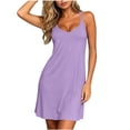 thumbnail image 2 of Naittoop Nightgown for Womens Racerback Night Shirt Sexy Sleepdress Daily Wear Cami Dress V Neck Spaghetti Strap Sleepwear, 2 of 5