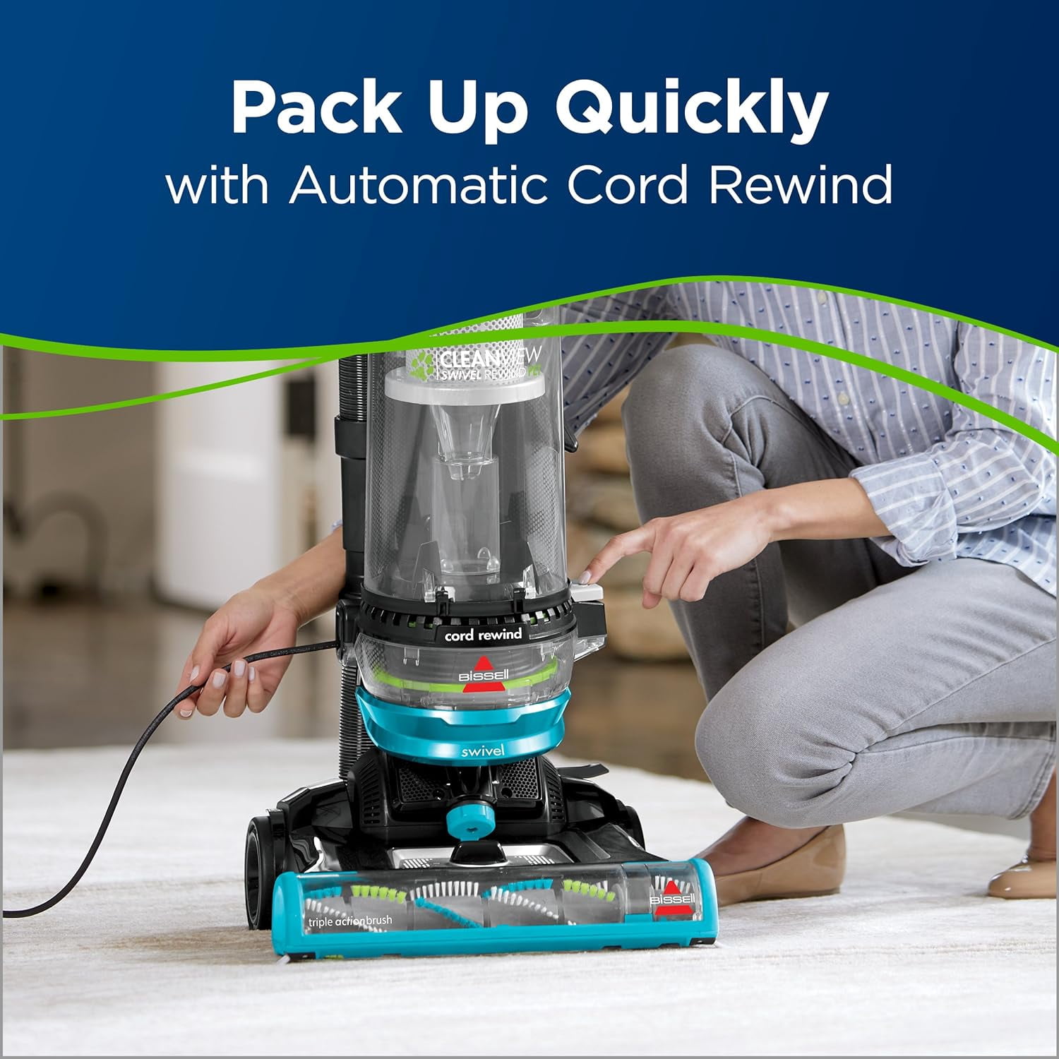 BISSELL CleanView Swivel Rewind Pet 2254 - Vacuum cleaner - upright - bagless