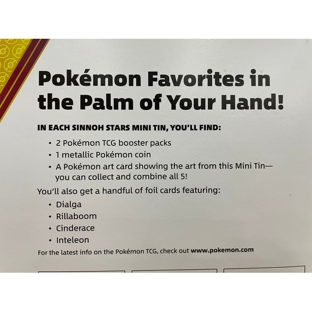 Pokemon Sinnoh Stars 5-pack Mini Tins + 4 Promo Cards - Walmart.ca