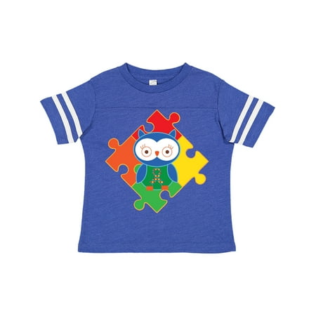 

Inktastic Autism Awareness Puzzle Piece Owl Gift Toddler Boy or Toddler Girl T-Shirt
