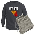 thumbnail image 6 of CafePress - Family Thanksgiving Day Turkey Face - Men's Long Sleeve Charcoal Pajama Set, 6 of 7