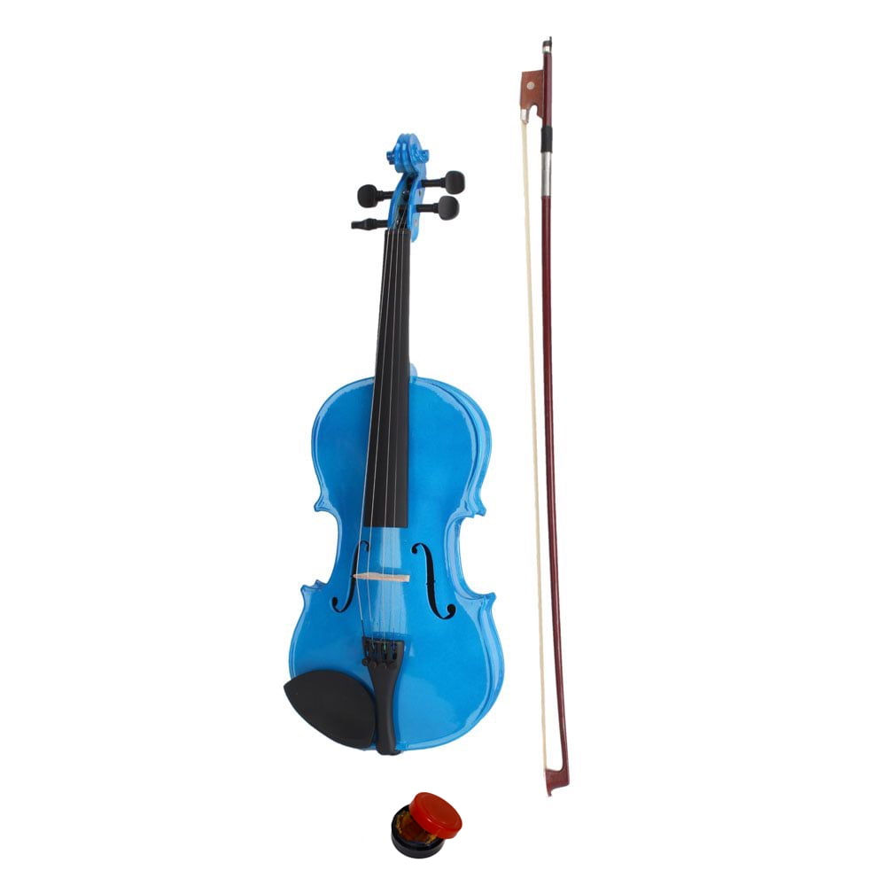 New 4/4 Acoustic Violin Set High Quality for Beginners to Advanced Students, Includes Case, Bow, Rosin, Blue