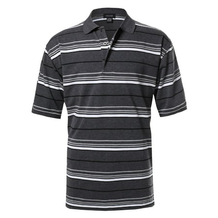 FashionOutfit - FashionOutfit Men's Basic Casual Short Sleeves Stripe 3 ...