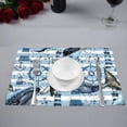 thumbnail image 2 of MKHERT Watercolor Whale, Lighthouse, Helm and Sea Placemats Table Mats for Dining Room Kitchen Table Decoration 12x18 inch,Set of 6, 2 of 4