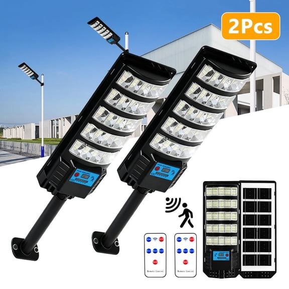 MDHAND 3-Sided Solar Wall Light, 200 LED 300W Motion Sensor, Remote, Waterproof for Yard 2PCS