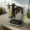 thumbnail image 4 of Nifao Bronco Buster by Remington Bronze Statue on Triple Marble Base – Bronze Statue on Triple Marble Base, Western Art, 21"L x 10"W x 26"H, 4 of 19