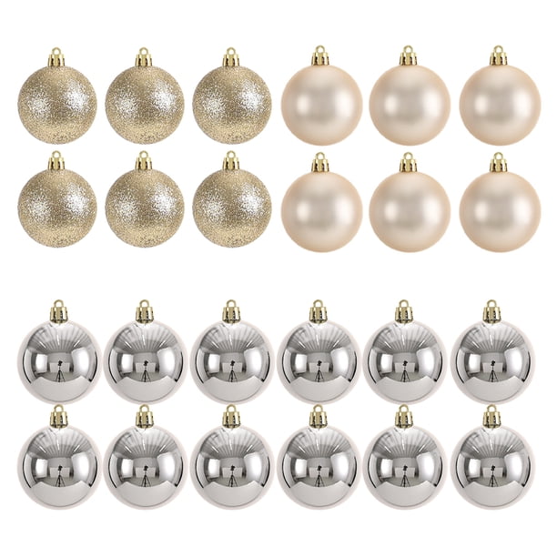 Injueey 24 Uds. Adornos de bolas de Navidad ABS decoración eficaz aplicación amplia duradera y confiable Kits de decoración para fiestas champán
