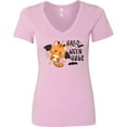 thumbnail image 3 of Inktastic Halloween Hugs with Cute Vampire Cat Bat Women's V-Neck T-Shirt, 3 of 5