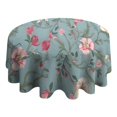 thumbnail image 4 of Pioneer Flower Floral Print Pattern Round Tablecloth 60"x60",Wrinkle Wipeable Table Cloth for Kitchen Dining Room Picnic Patio Party, 4 of 6