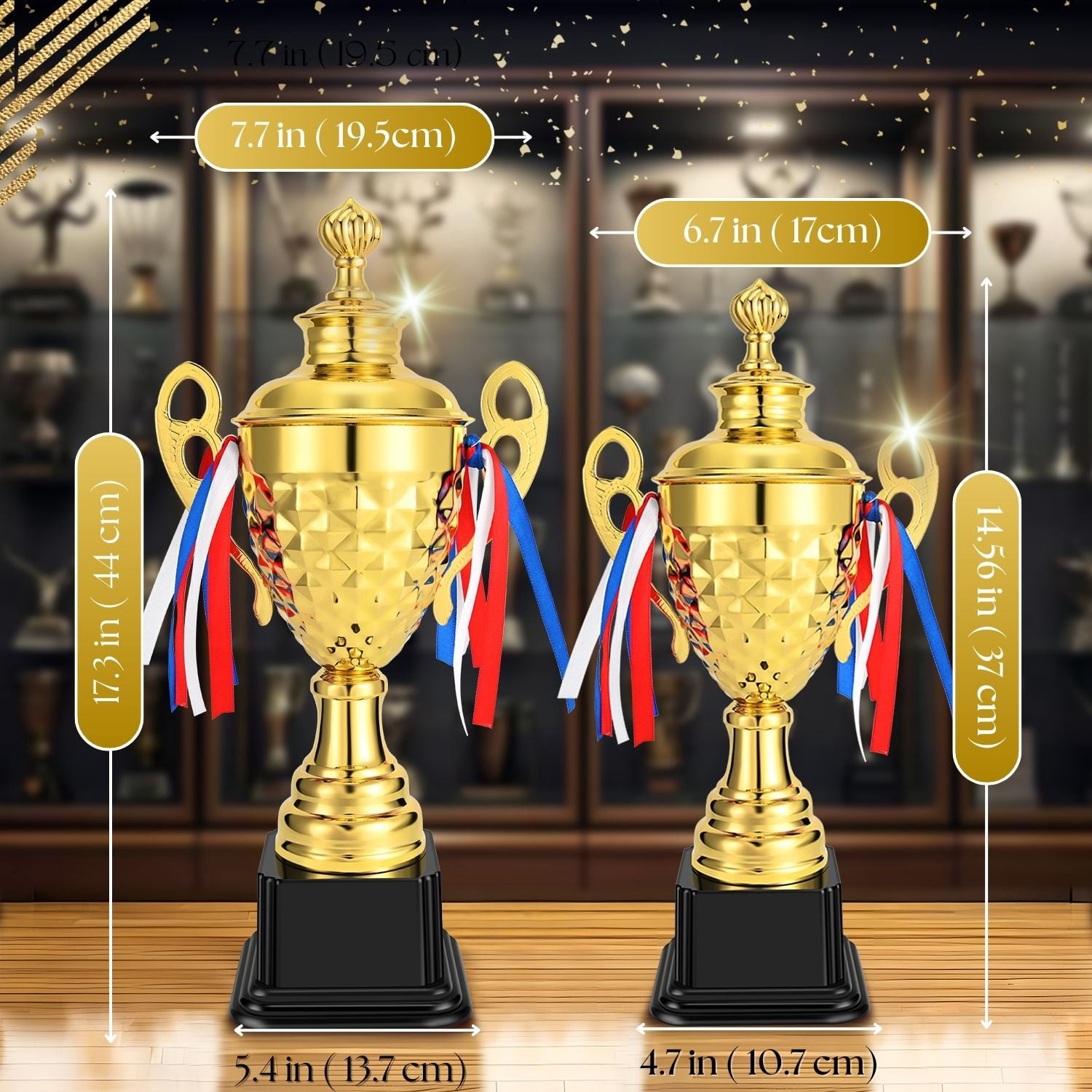 Gold Trophy Award - 17 Inch Large Trophy Cup for Awards, Sports, Competitions, Tournaments, & Parties, Perfect Gift for Champion Winners & League Achievements