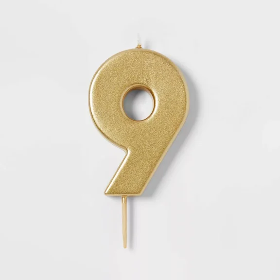 Number 9 Gold Candle - Spritz