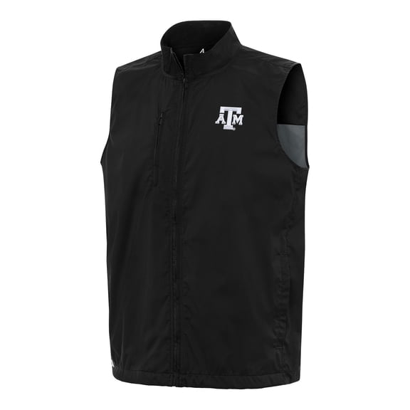 Men's Antigua  Black Texas A&M Aggies Brisk Full-Zip Vest