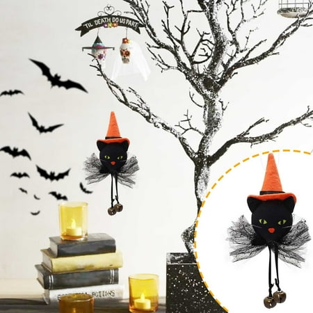 

WMYBD Home Decor Halloween Venue Layout Props Cartoon Gauze Skirt Bell Pendant Ghost Witch Pendant