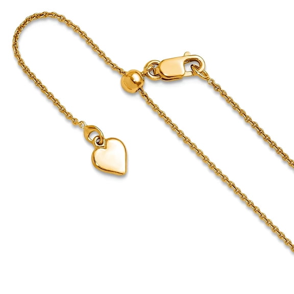 925 Sterling Silver Gold Plated Adjustable .95mm Rolo Chain Necklace 22 Inch Chain Necklace for Women and Men