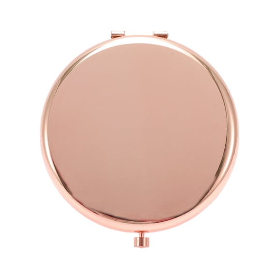 Unique Bargains 1 Pc Women Simple Circle Makeup Mirror for Travel Vacation Rose Gold Tone