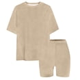 thumbnail image 2 of BVWKPCV Tween Girl Clothes 2 Piece Outfit Short-Sleeve Top +leggings Shorts Set Cute for Girls Outfits Size 7-14 Khaki 11-12Y, 2 of 6