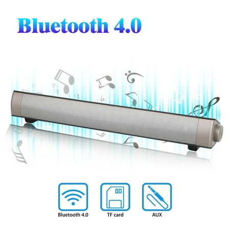 EEEKit Bluetooth Sound Bar Portable Soundbar Wireless Speakers for Home Theater Surround Sound with Built-in Subwoofers for TV/PC/Phones/Tablets with Remote